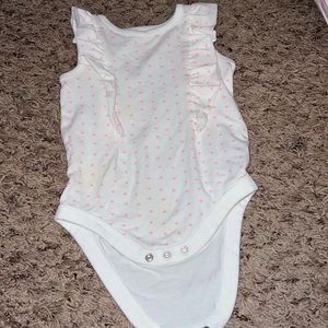 White onesie with hearts!